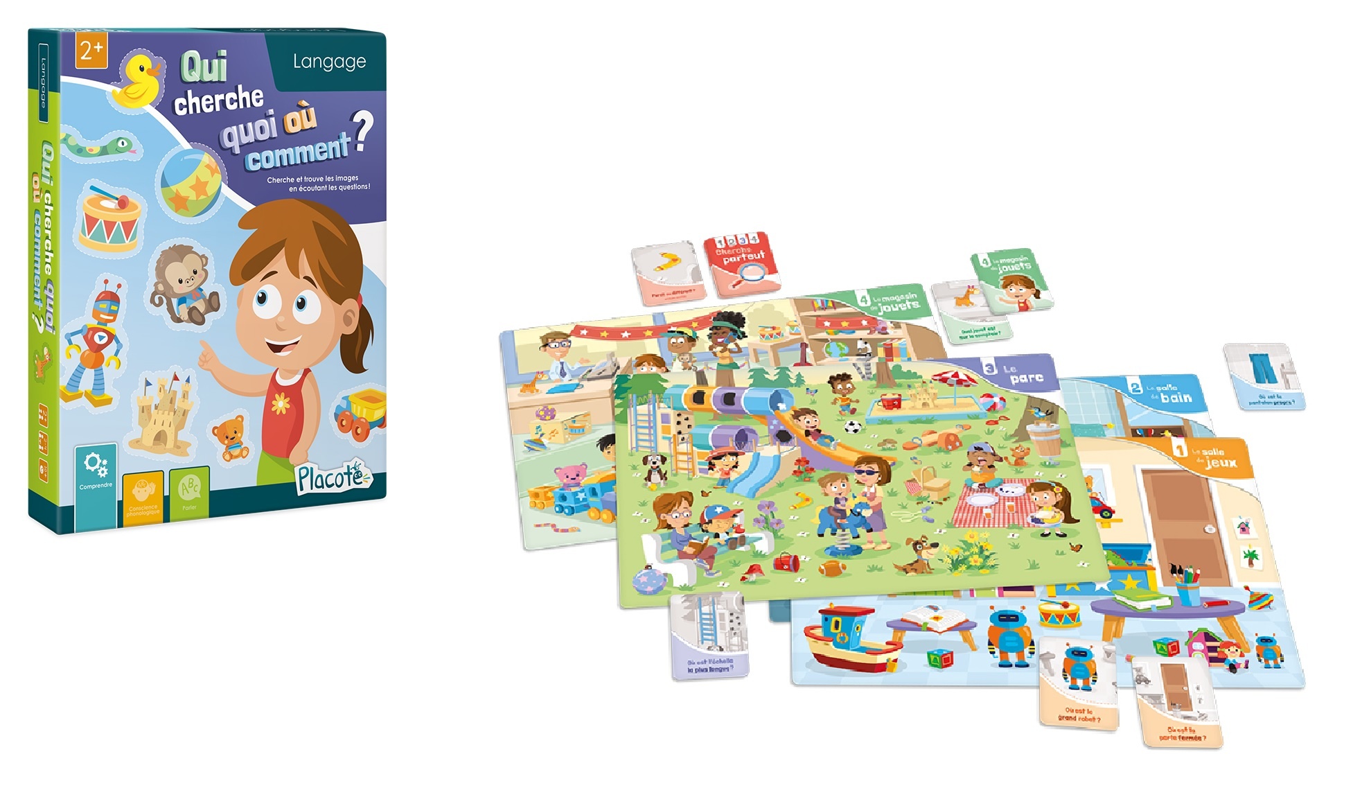 Qui Cherche Quoi Où? - Placote - jeu éducatif - Édition française