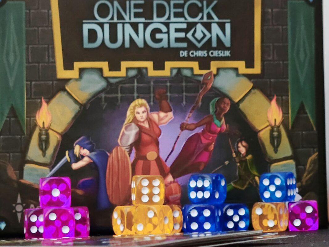 One Deck Dungeon - Boite et dés