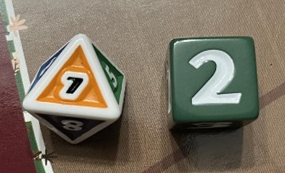 Photo Meeple Qc
Par exemple : Le cheval 7 avancera de 2 cases.